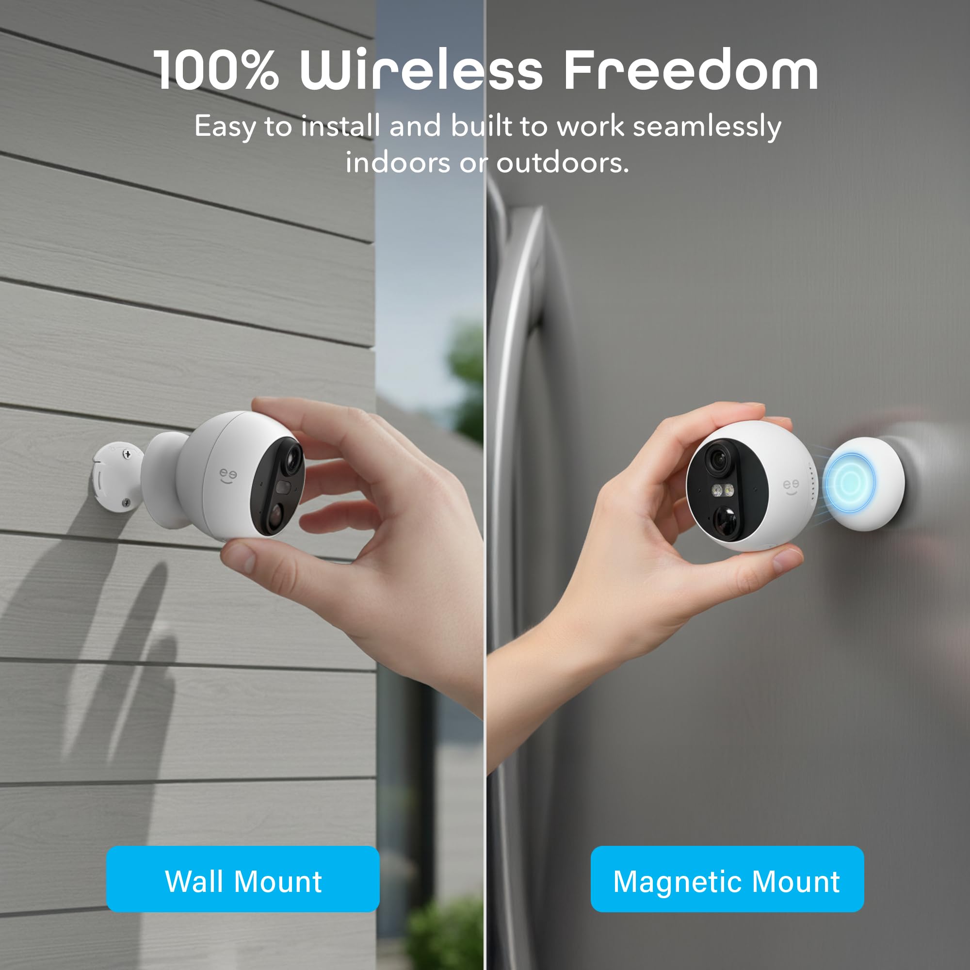 その他 Smart Battery Camera Geeni Perch 3MP Smart Magnetic Battery Camera 2-Pack – 2K HD